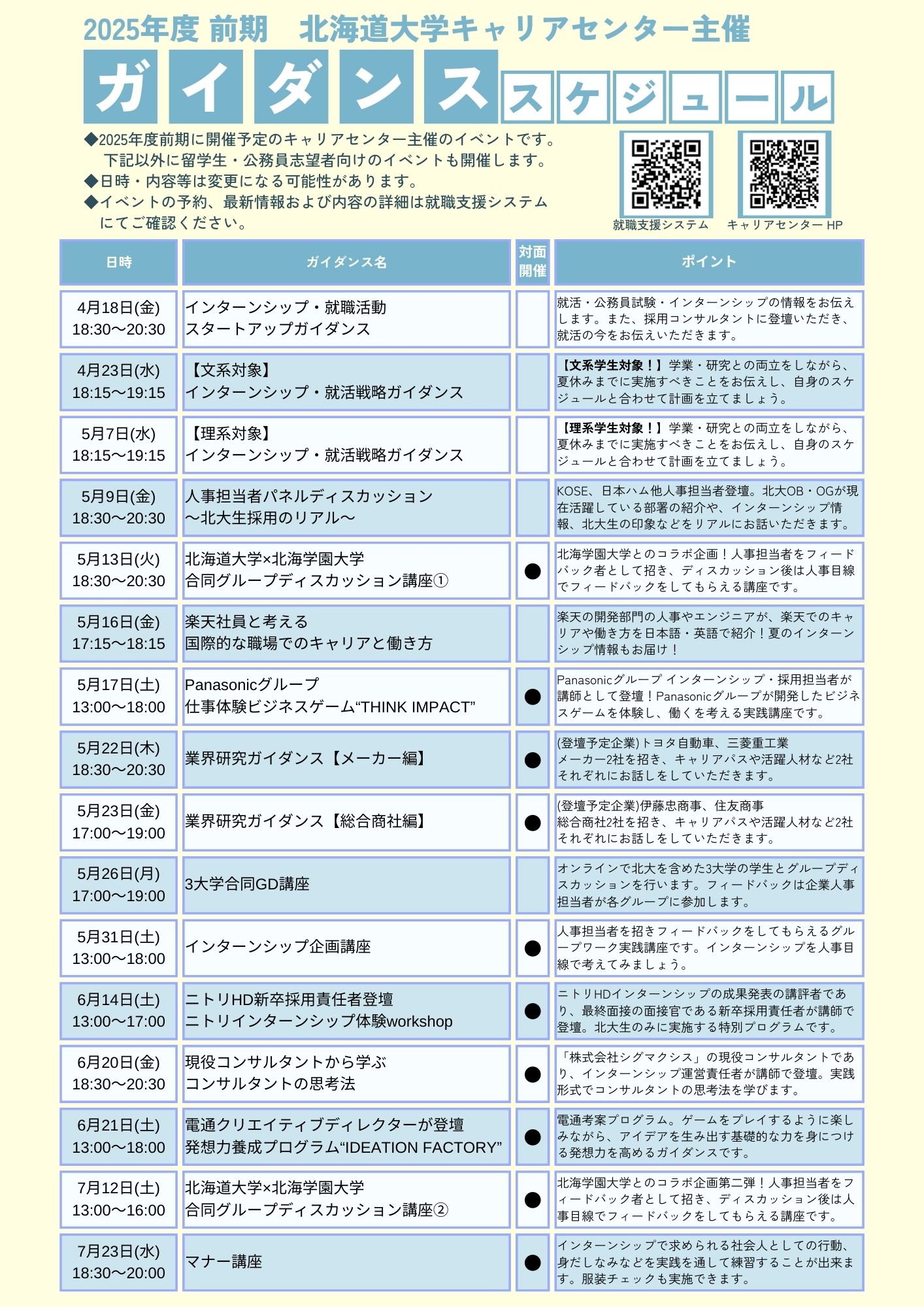 2025年度キャリアセンター主催 インターンシッププレ研修 - 北海道大学